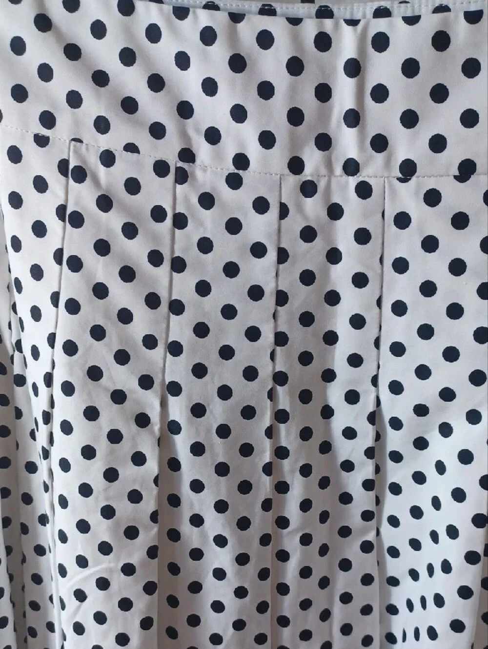 NWT Talbots White Polka Dot Skater Skirt with Black Embroidered Hem
